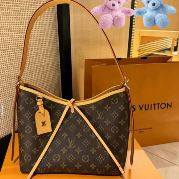 Louis Vuitton Carryall PM Brown Monogram Coated Canvas Tote - Leather Trim, Doub - Picture 2 of 3